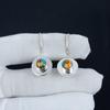 Natural Orange Spiny Oyster Gemstone Earrings, 925 Sterling Silver Earring, Handmade Boho Silver Jewelry Dangle Earrings, Easter Gift
