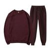 Men's Sports Suit Loose Casual Fleece Sweater Sweatpants 2-piece Set Light Plate Round Neck Shirt Set Wholesale