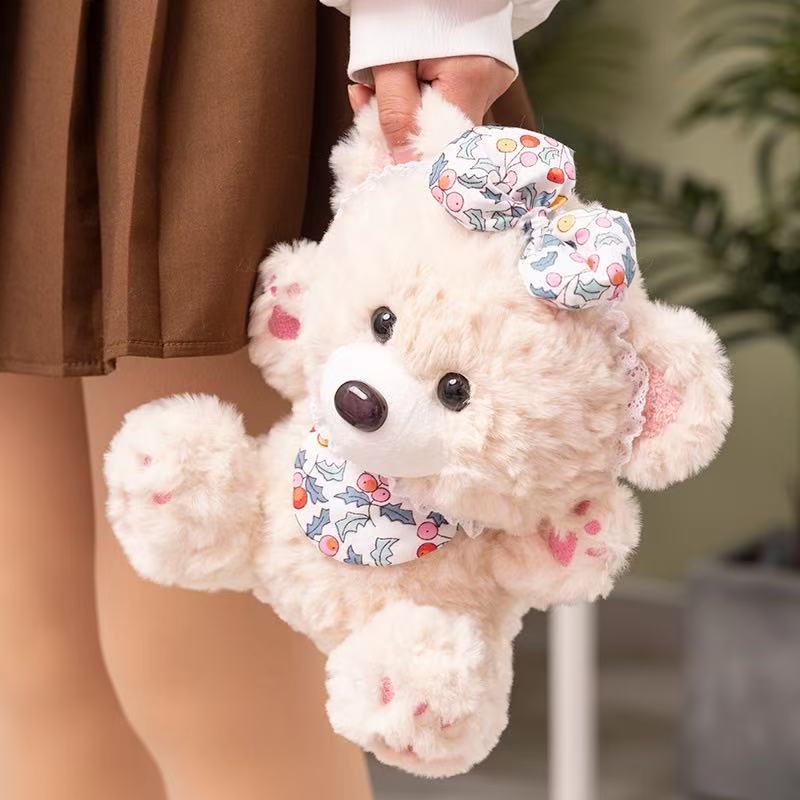 22cm Simulation Healing Series Little Bear Doll Plush Toy Handmade Doll Cartoon Anime Cute Pillow Cushion Decoration Children's
