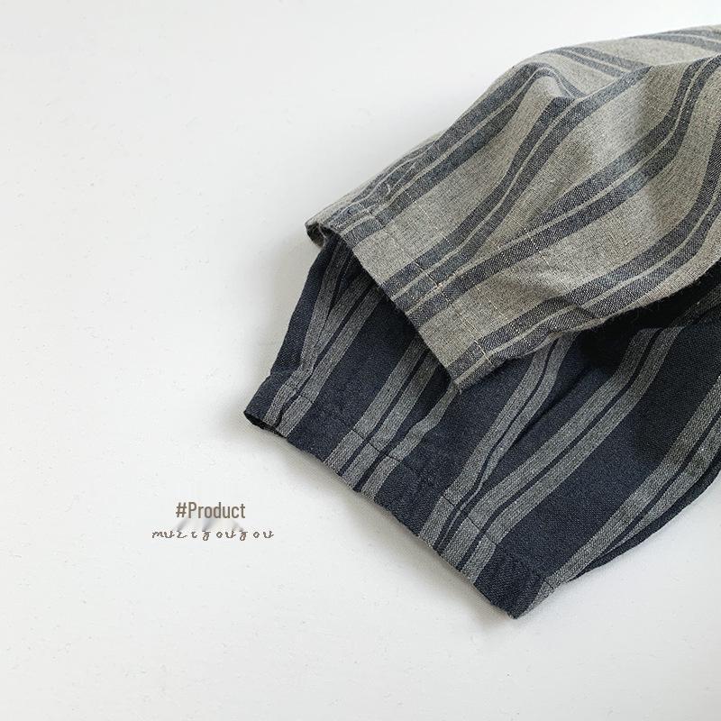 Spring/Summer Children's Striped Pants: Japanese & Korean Mori Style, Loose Fit, Casual for Boys & Girls