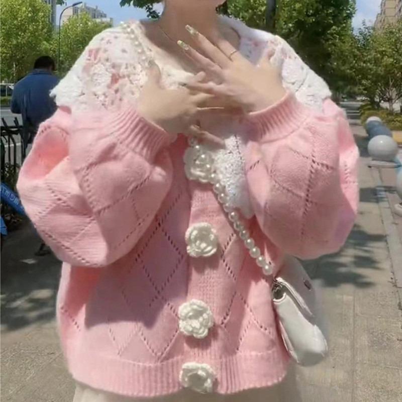 

Женские модные повседневные осенне-зимние свитера с ромбовидным принтом и длинным рукавом, с воротником поло. One Size розовый