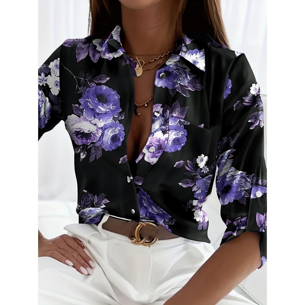 Peacock Print Casual Loose Women's Shirt 2023 Autumn Vintage Women's Oversized Shirts and Blouses Fashion Elegant Women's Tops