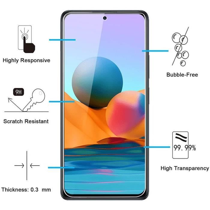 Film de protection - E.F.CONNECTION - Redmi Note 10 Pro 5G - Verre trempé - Pack de 3 - Résistant aux rayures
