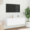 Wall Mounted TV Cabinet with RGB LED Lights White 100 x 35 x 31 cm