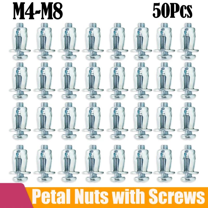 Nuts Screw Petal Screws Shape Metal Rivet Nut Expansion Bolt M4 M5 M6 Panel Clamp Lock Rivnut Car License Plate Rivet Amagi