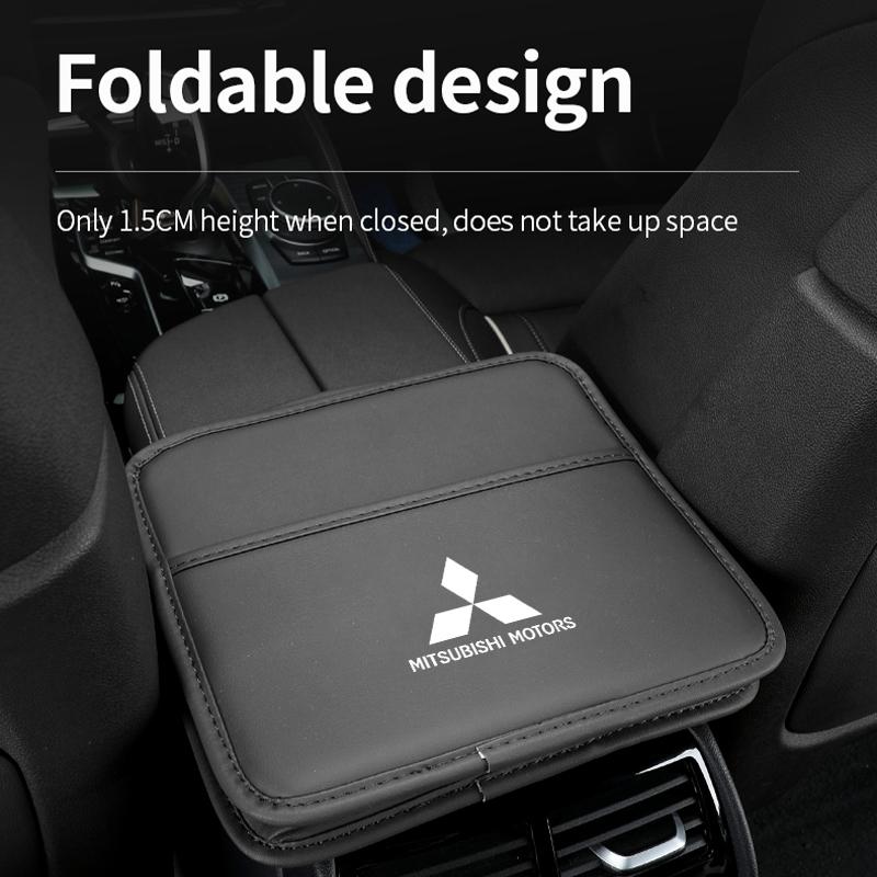Cwvjgx1 For Mitsubishi Car Logo Seat Back Storage Leather Multifunction Hanging Box Accessories Outlander Lancer Cross Colt Xpander