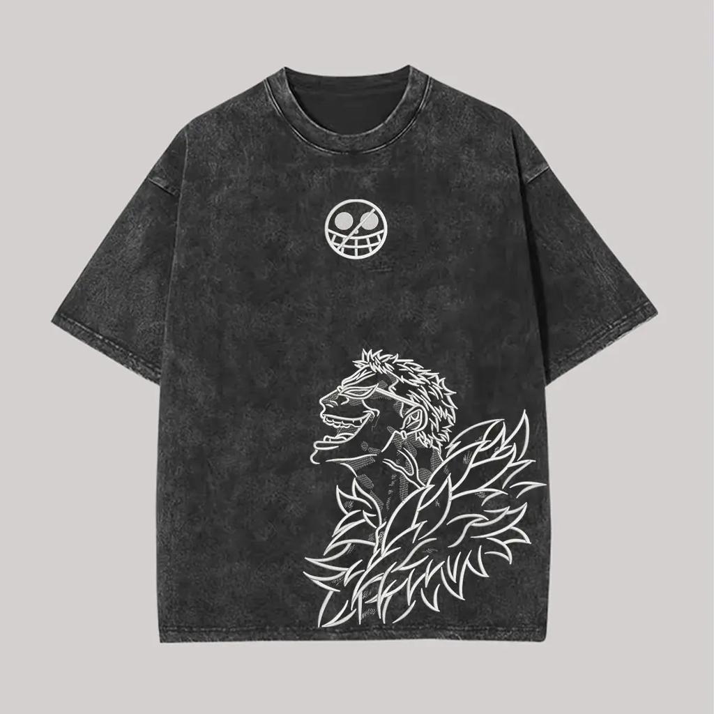 New One Piece Zoro Graphic T Shirt Men Women Vintage Wash Short Sleeve Tee Summer 2026 Y2k Anime Print Cotton Streetwear Casual