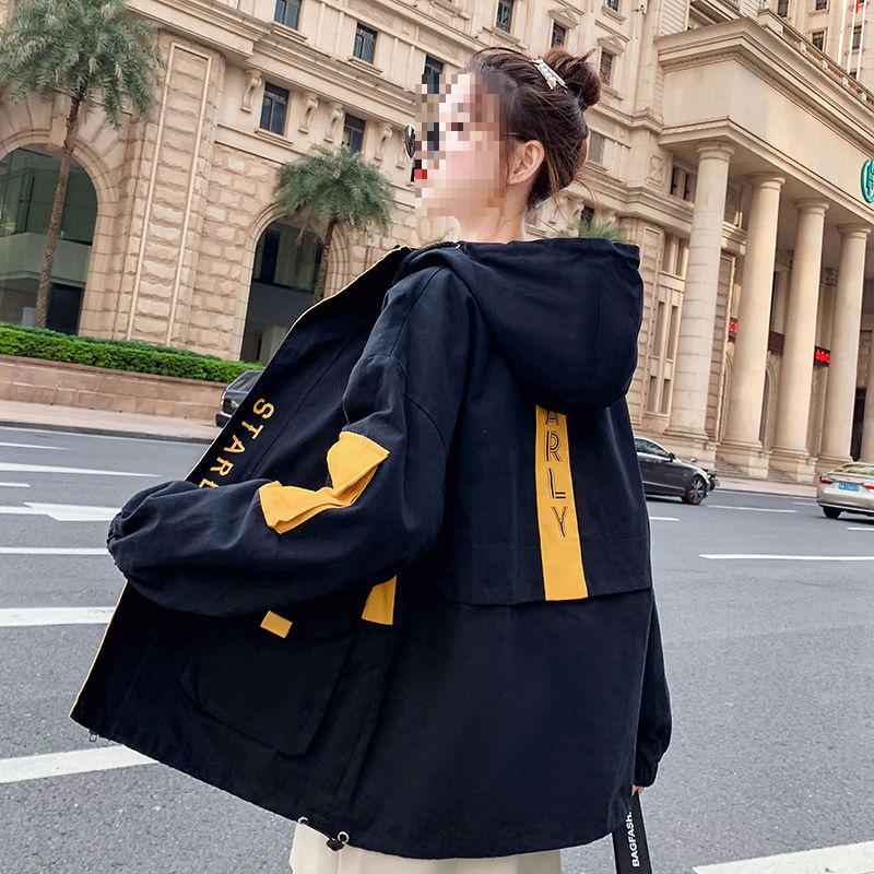Women's Workwear Jacket - 2023 Spring/Autumn Korean Style, Loose BF Harajuku Hooded Trendy Jacket