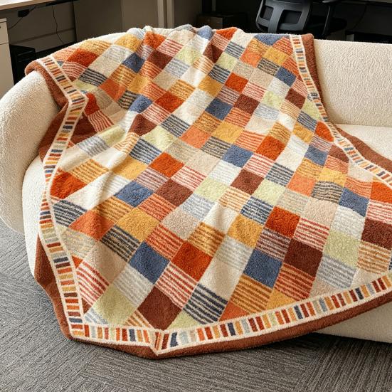 Nap Blanket for Air-Conditioned Rooms, Lightweight Flannel Throw Blanket, Double-Sided Soft Anti-Static Cozy Shawl for Home Office Travel Dorm
