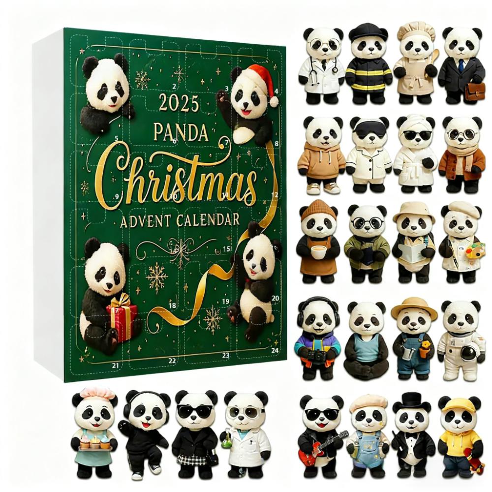 Panda Christmas Advent Calendar, 24pcs Cute Panda Figurines, Different Occupations &, Countdown Calendar, Gift for Panda Lovers,