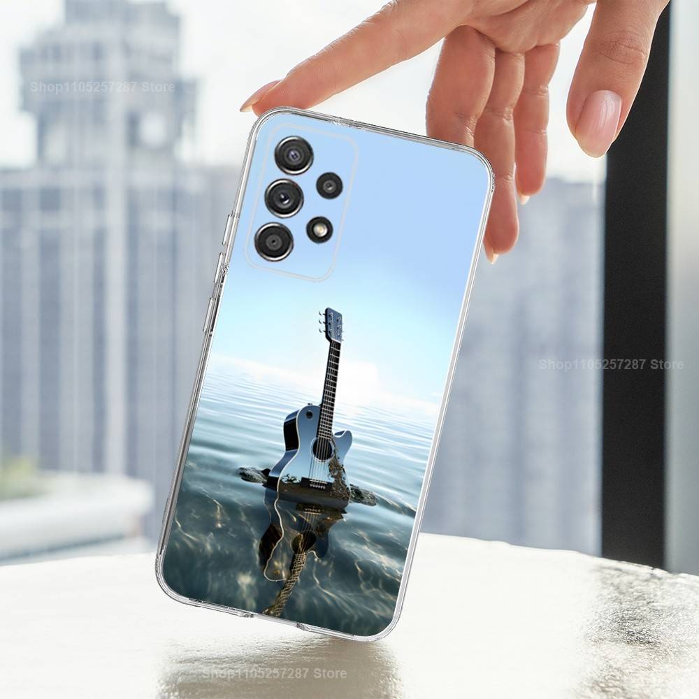 

Musical Guitar Art For Samsung A51,30,71,S9,Ultra,Lite,S23,22,21,PIus,10,20,FE,Transparent, Silicone Case SamsungS23plus 5G