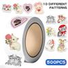 500Pcs/Roll Retro Animals Aesthetics Kids Rewards Stickers - DIY Scrapbooks Album Decor Sealing Label Decals