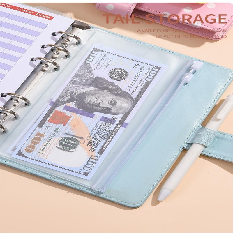 New A6 Pu Leather Notebook Binder Refillable 6 Ring Budget Binder For A6 Filler Paper, Loose Leaf Personal Planner Binder Cover
