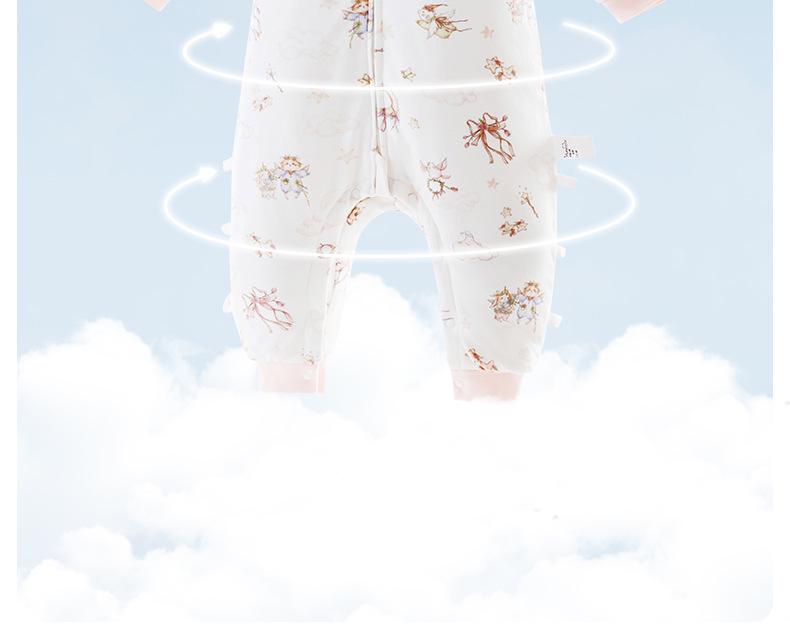Warm Cotton-Blend Baby Sleeping Bag Onesie for Boys & Girls: Split Leg, Suitable for Spring, Autumn & Winter