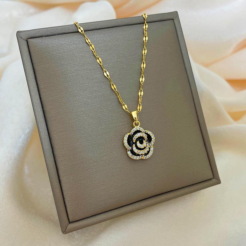 18K Vergoldete Kupfer Schlüsselbeinkette mit Abakus Kürbis Schwan Design.