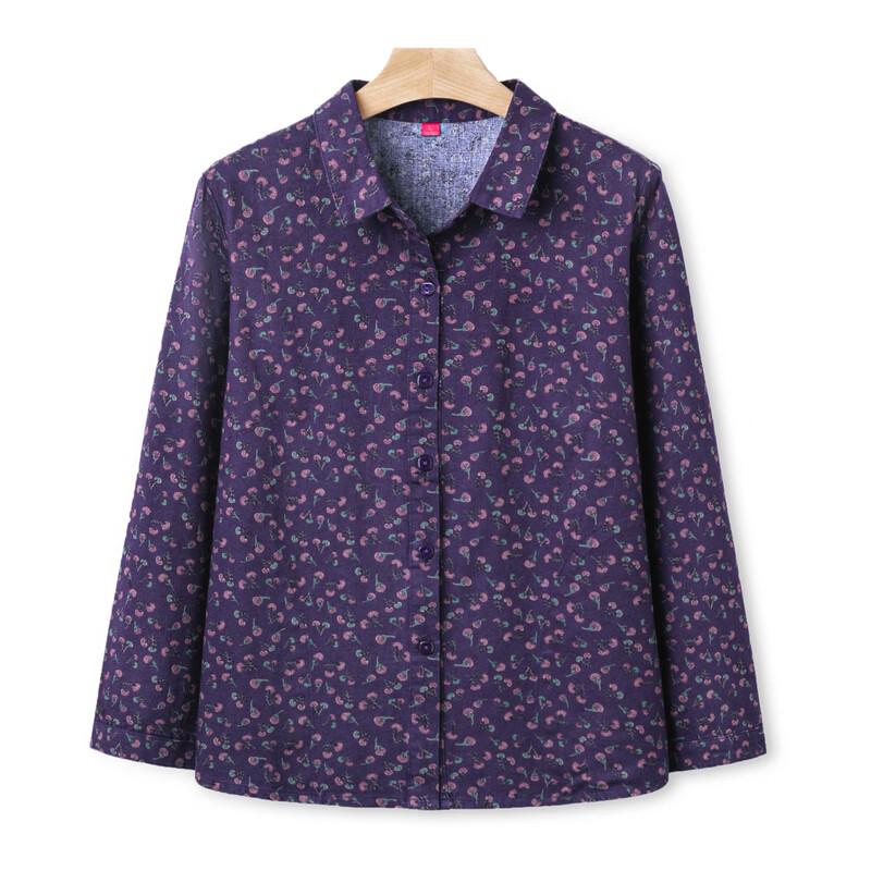 Hodo Women's Cotton Floral Long-Sleeve Cardigan Shirt
