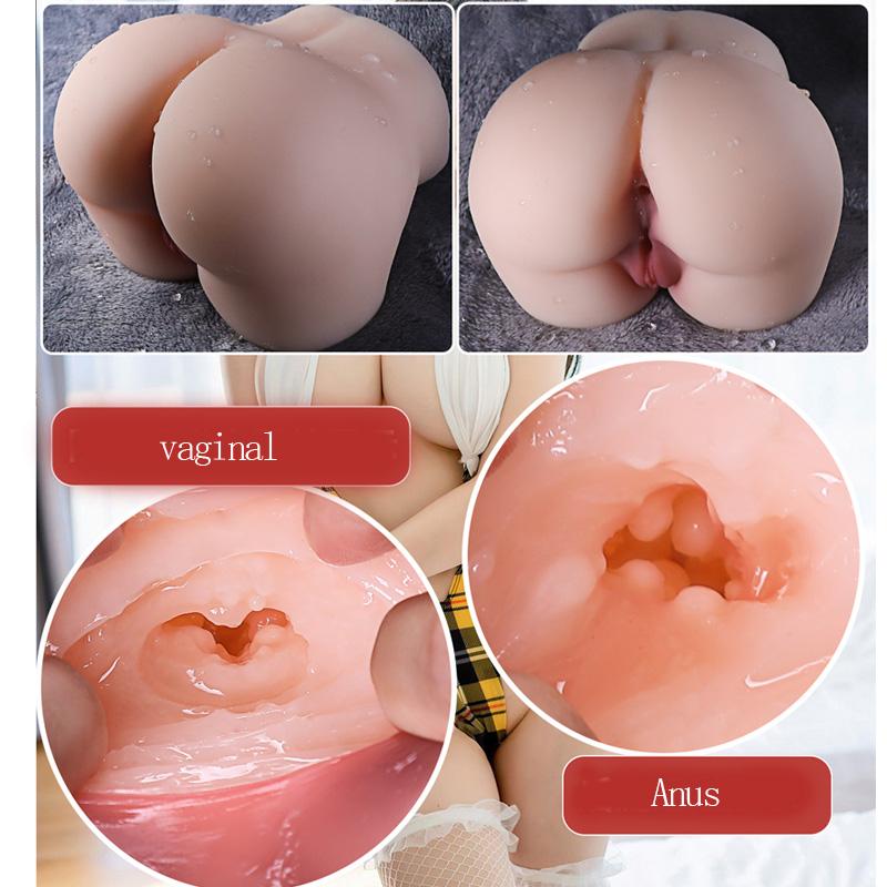 Male Masturbator Vibrator Artificial Ass Anal Real Pussy Double Channels Tight Vagina Adult Sex Butt Toy for Men Masturbation