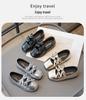 2026 Spring Children's Square Toe Leather Shoes for Baby Girls with Double Bow - New Korean Style