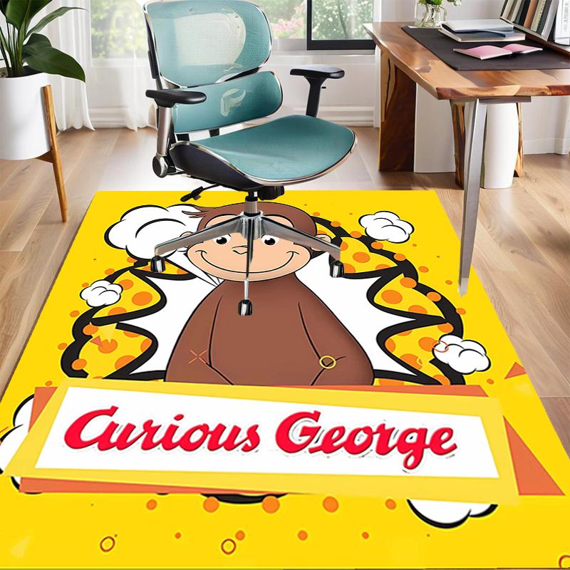1pc Curious George (4) Design Area Rug - Non-Slip, Soft & Cozy Floor Mat for Living Room, Bedroom, Office - Indoor/Outdoor Decorative Carpet