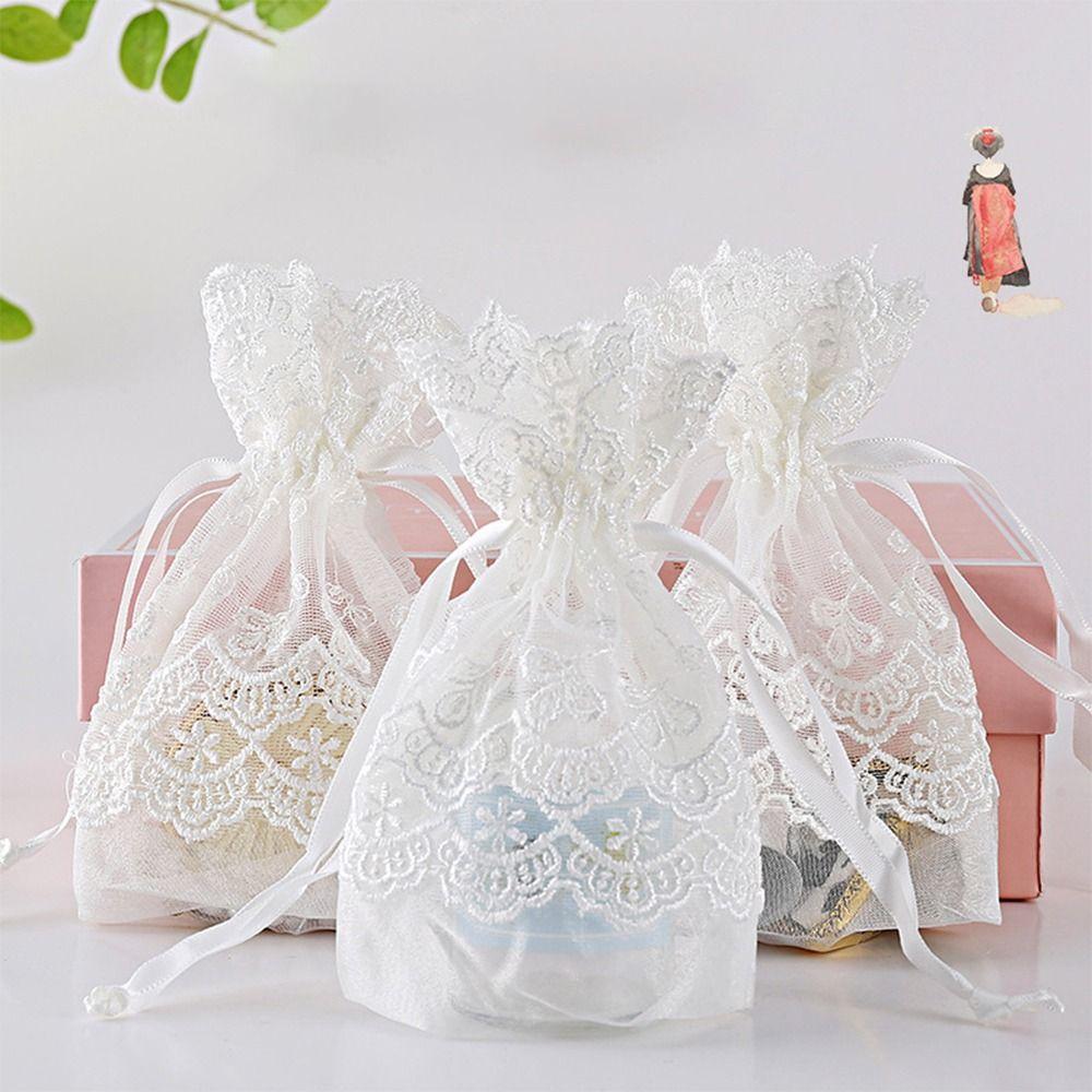Gauze Gift Bag Festival Favor Storage Bag Reusable Lace Sachet  Party Supply