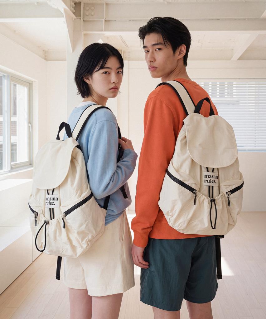 Masmarulez String Flap Backpack_Ivory