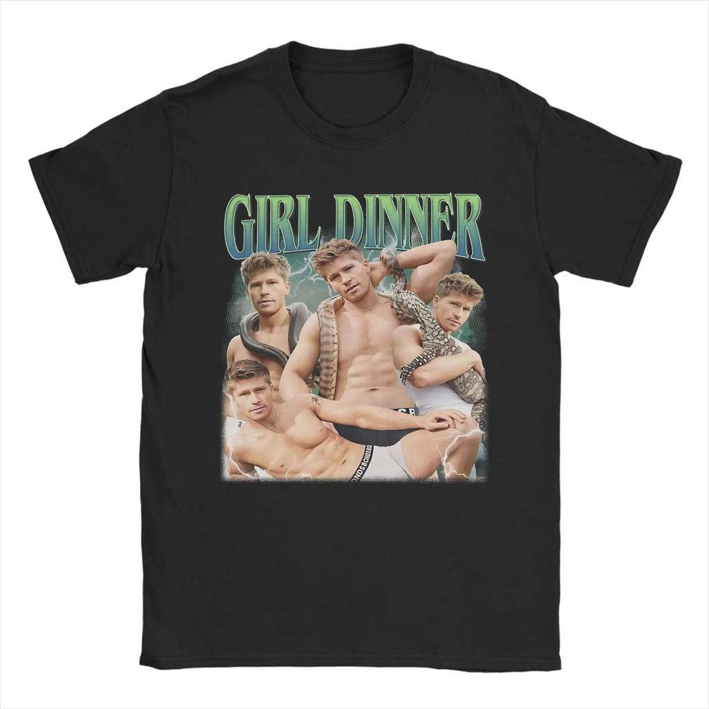 Robert Irwin Girl Dinner T-Shirt Men Women Vintage Cotton Tee Shirt O Neck Short Sleeve T Shirts Birthday Present Tops