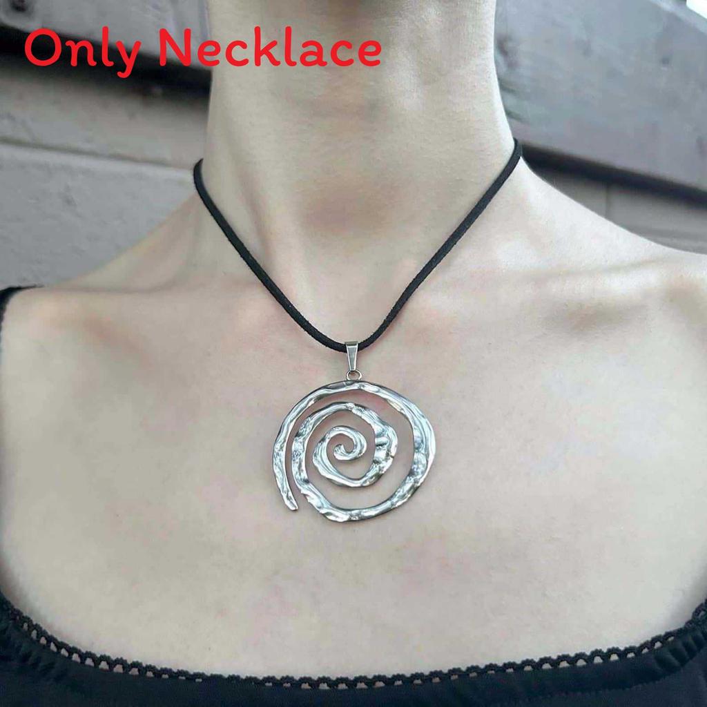 Titanium Steel Spiral Pendant Necklace For Women With Geometric Design And Boho Style Fall Jewelry