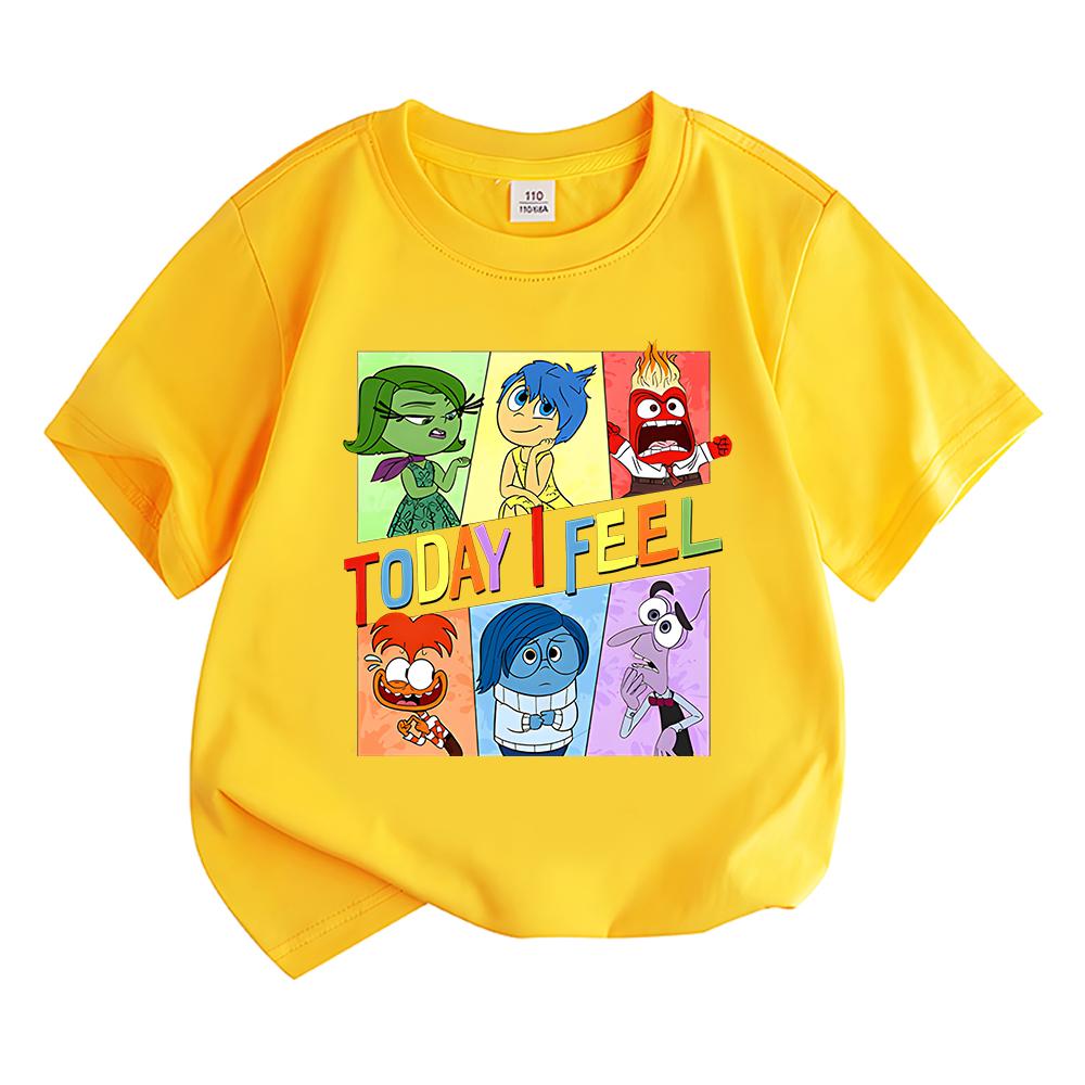 Funny Inside Out 2 Print Kids T-shirts Summer Girls/Boys Cotton Short Sleeve  Tshirt Streetwear T Shirts Tops Cartoon Camisetas