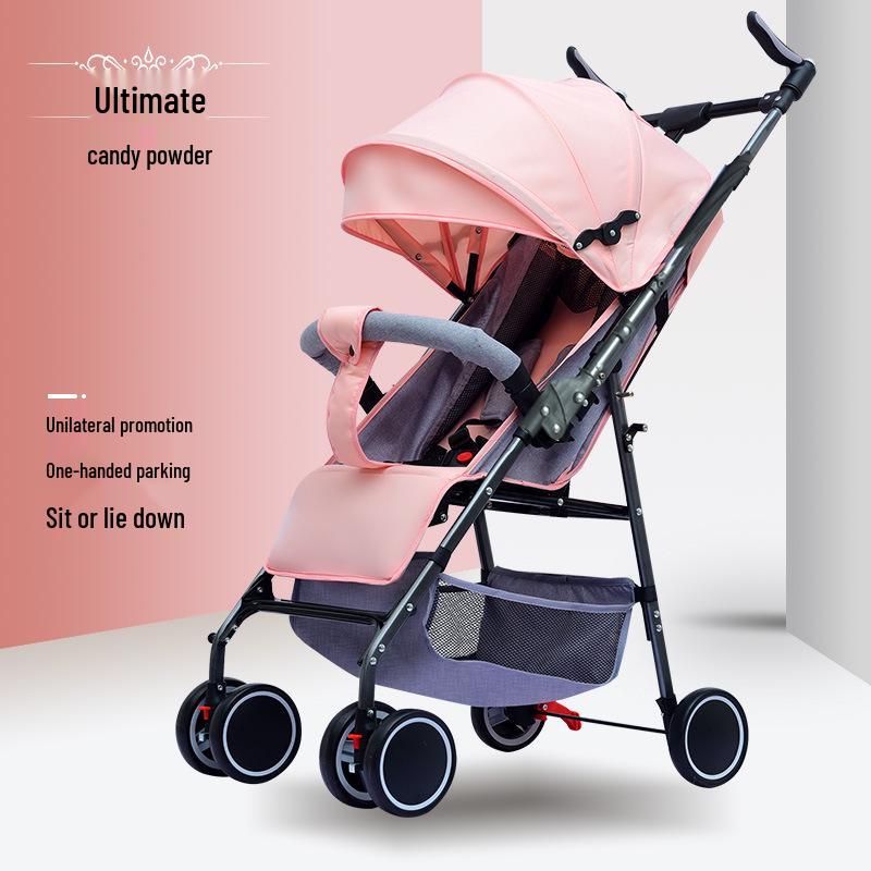 

Портативная детская коляска с высоким положением сиденья, двумя положениями, амортизацией и складыванием одной кнопкой