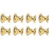 JTLB 8pcs 1:12 Scale Miniature Round Head Pull Handle Metal Simple Dollhouse Door Handle Knobs (Golden)