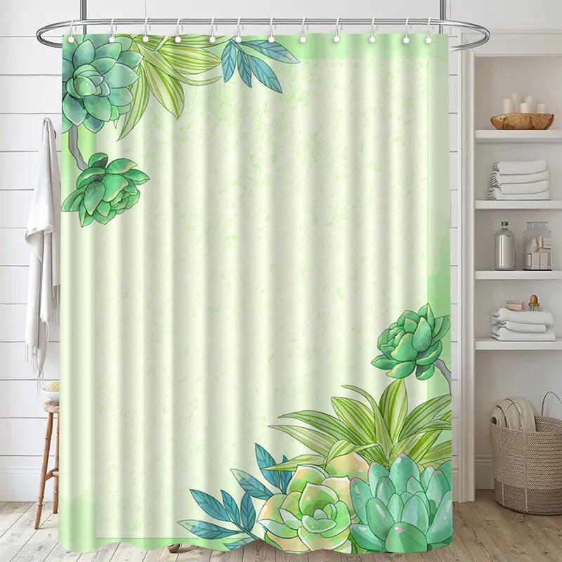 Santa Claus the Pine Tree washable Dirt-Resistant Shower Curtain Shower Head waterproof Polyester Bath Curtain For Home Decor