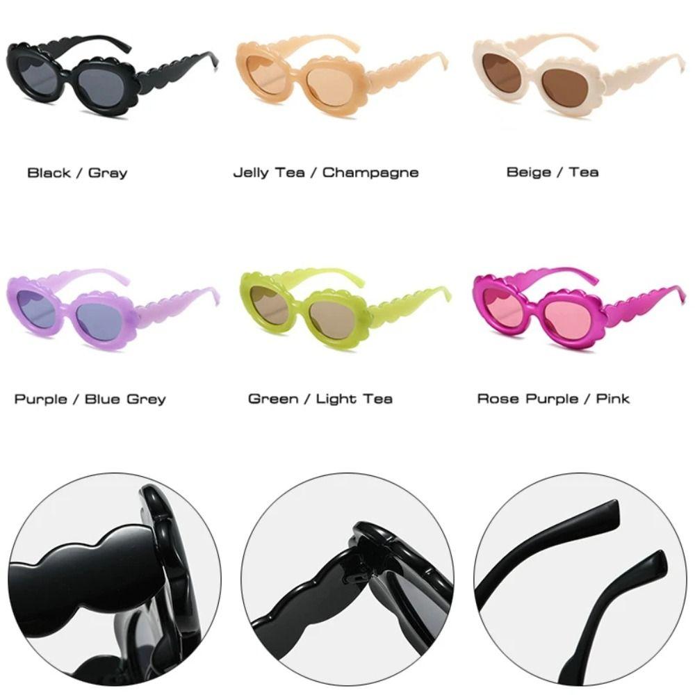 Fashion Sun Glasses Jelly Color Sunflower Flower Sunglasses New Oval Cloud Shape Sunglasses