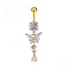 *Butterfly Design Clip On Belly Button Stainless Steel Material Belly Button Rings Non Piercing Navel Rings Fashion Accessory
