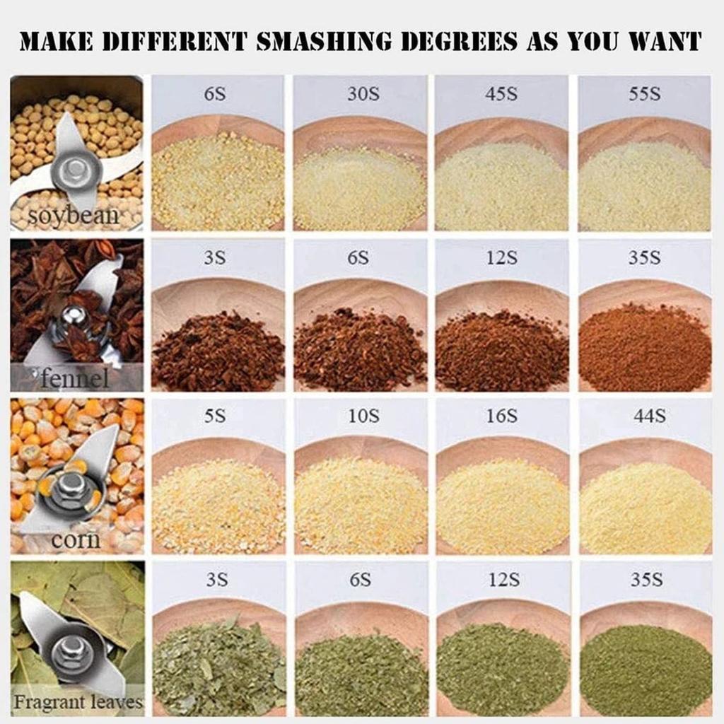 800g/2000g/2500g Electric Grain Grinder Mill, Stainless Steel Spice Herb Mill Dry Food Grinder for Coffee Nut Cereal Corn Seeds
