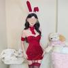 Orange Fire Christmas Sexy Bunny Cosplay Lingerie Strapless Dress Role Play Set