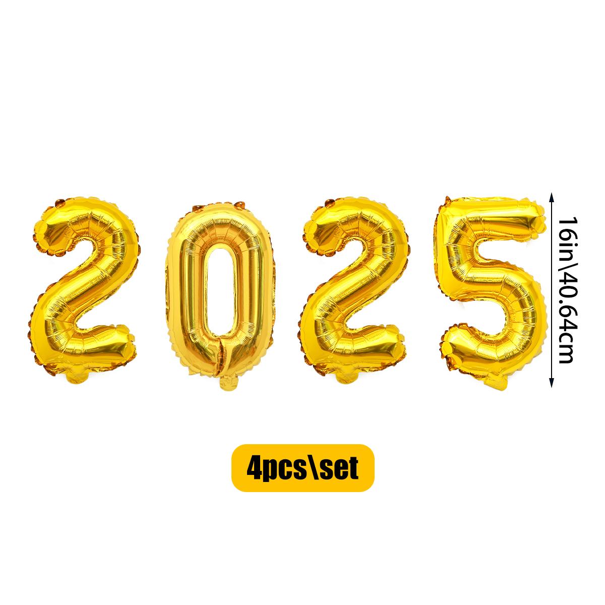

42шт2025 украшения из воздушных шаров для вечеринки в канун Нового года, черные и золотые латексные шары, новогодняя вечеринка Other