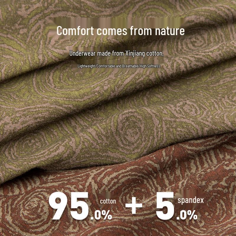 Rose Trend Herren Antibakterische Baumwollunterwäsche: Hautfreundlich, Bequem, Atmungsaktiv, Modische Flachbein mit Hochelastischem Vier-Ecken-Design.