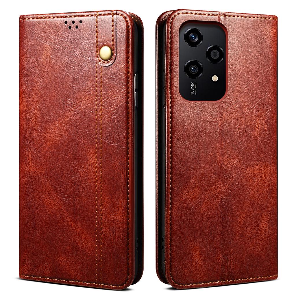 For Honor 200 Lite Case Folio Leather Phone Cover with Card Holder Crazy Horse Texture