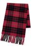 Vita Natur Cashmere Blend Wool Scarf x Check Pattern 95% Wool, 5% (Unisex) (190cm 30cm) (Tartan Red)