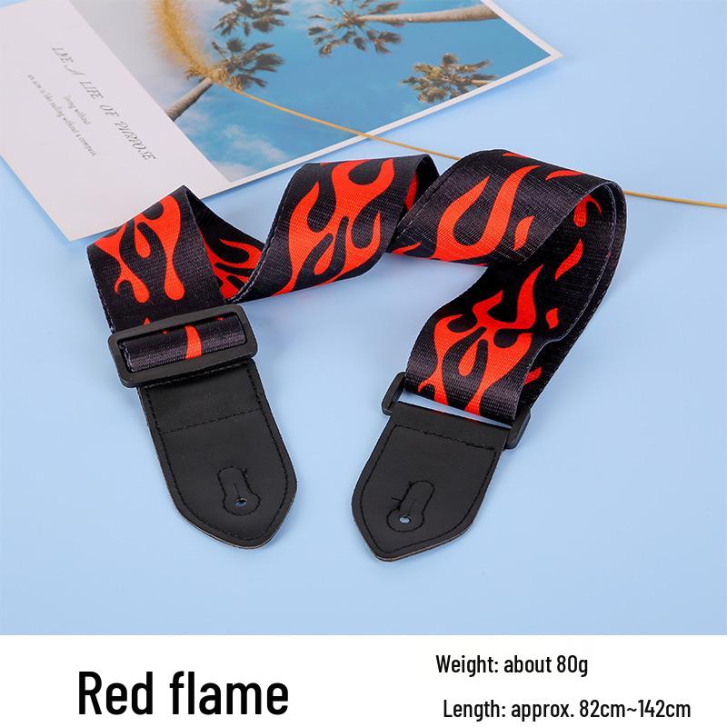 Unisex poszerzany i pogrubiony poliestrowy pasek do gitary/basu - Styl folk, konstrukcja bez dziurkowania