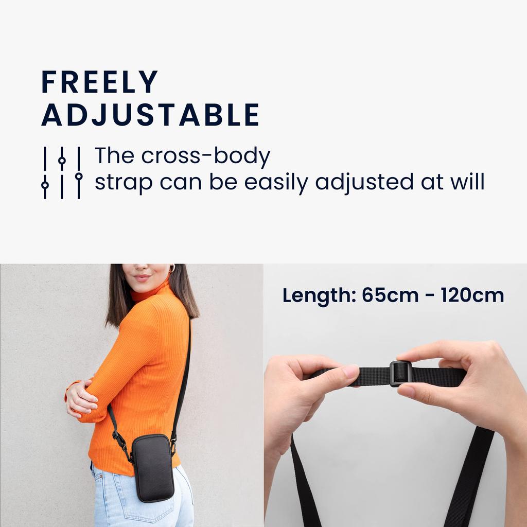 kwmobile Smartphone Shoulder Bag XL Fits Neoprene Neck Strap Protective Case with Touch My Design - 6.7/6.8" - "Don't Phone"