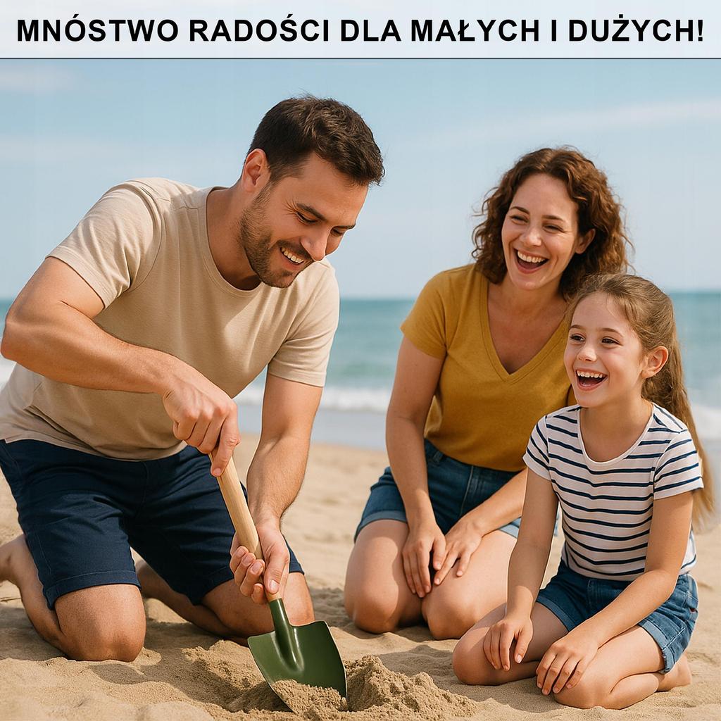 Saperka Dla Dzieci Łopatka Na Plażę, Piaskownica Bezpieczna Eko Drewno 55Cm