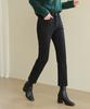 Ppaeppae Fleece-Lined Inner Elastic Black Straight Cotton Pants