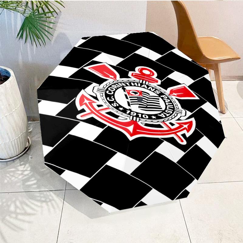 Sport Club Football Crest Printed Automatic Umbrella, 8-Frame for Travel, Camping, Casual Umbrella, Essential Gift for  for Family and Friends