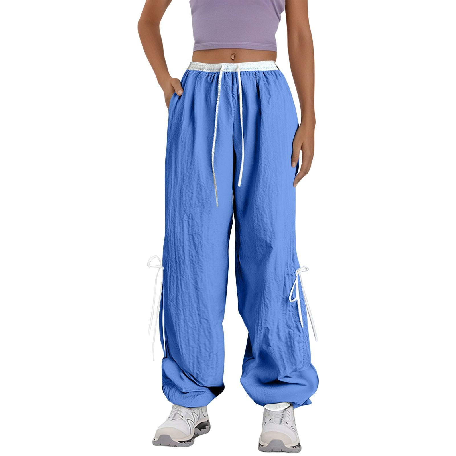 

Women s Summer Thin Loose Straight Leg Pants With Bow Tie Work Pants High Waist Wide Leg Quick Drying Sports Pants XXL