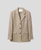 Flmo Linen Rayon Herringbone 3-Button Blazer [Beige]