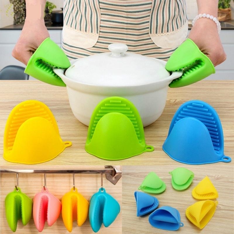 1pc Kitchen Silicone Heat Resistant Gloves Clips Insulation Non Stick Anti-slip Pot Bowel Holder Clip Cooking Baking Oven Mitts