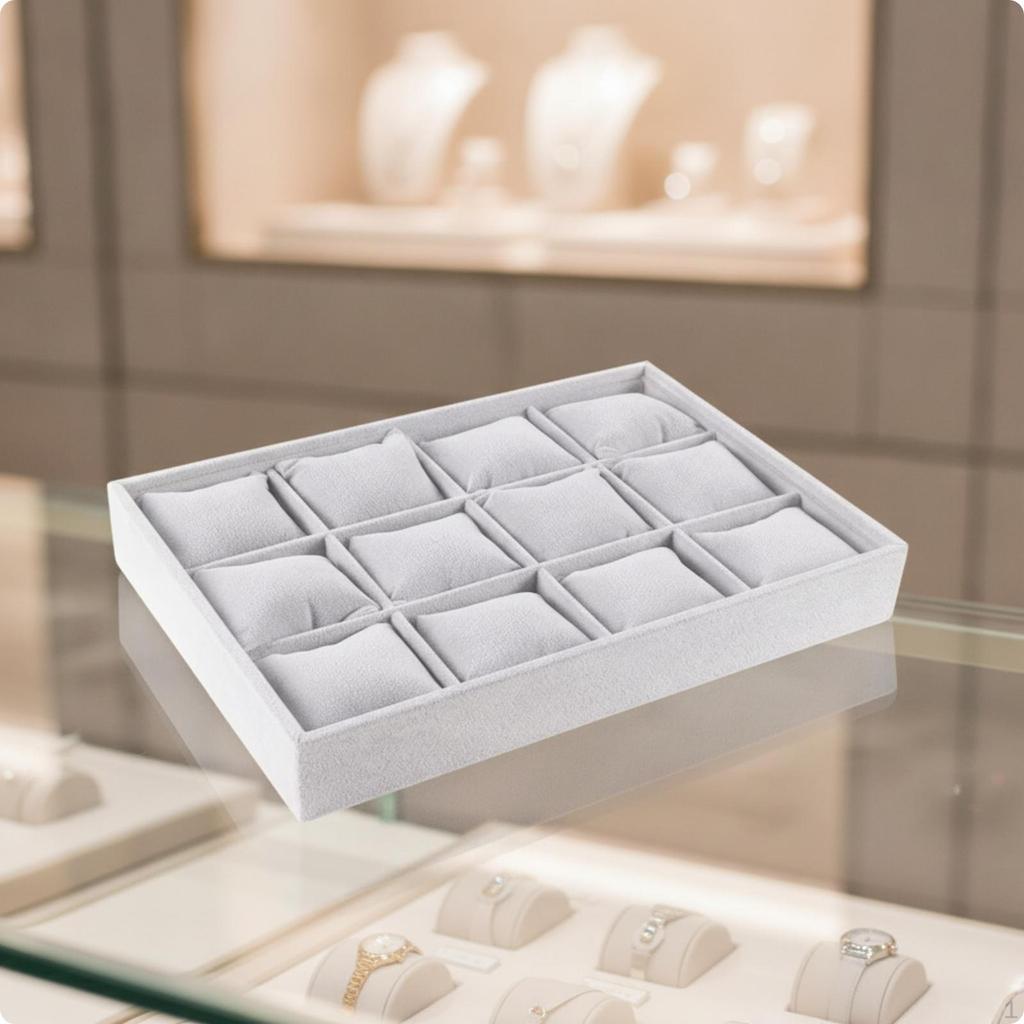 Jewelry Organizer Tray SuedeLike Display OpenTop for Women, Collectors, Drawer,