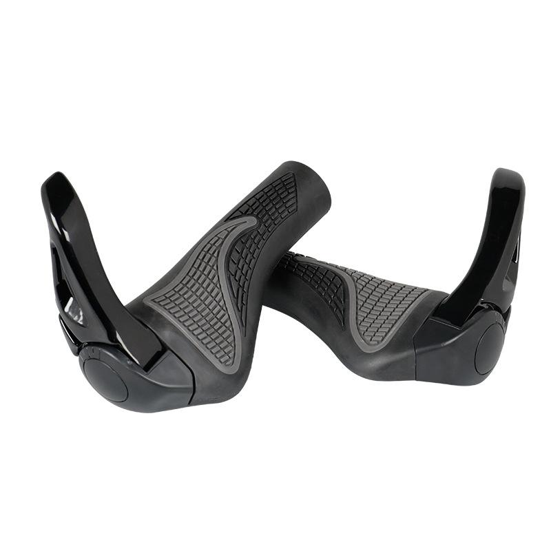 1 пара эргономичных велосипедных грипс - Нескользящие резиновые грипсы для горного велосипеда MTB, Прочные велосипедные аксессуары для шоссейных и горных велосипедов чёрный