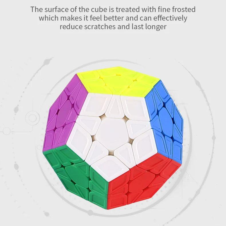 Megaminx Cube 3X3 Speed Magic Cube Dodecaedro Magneti Dodici Colori Abbinati Frosted Touch Speed Puzzle Regalo Giocattoli Professionali